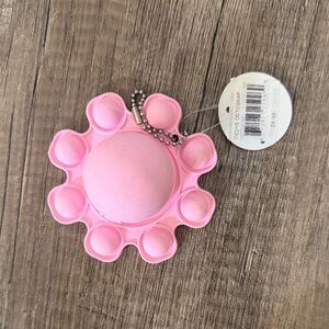 Pink Silicone Pop-It Keychain Fidget Toy - Kids Accessories